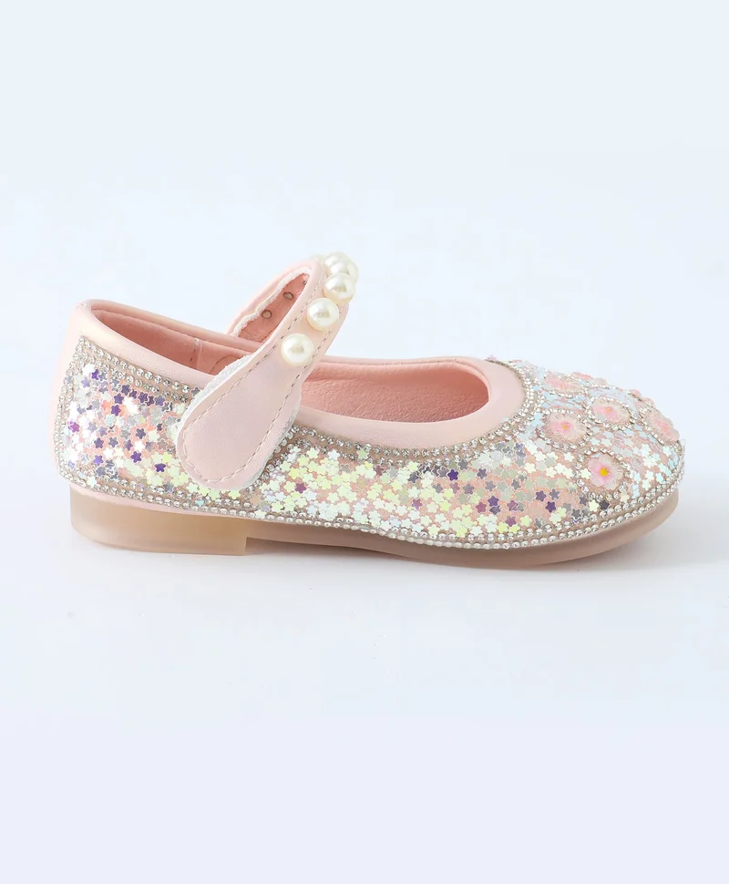 Mark & Mia Mark & Mia Floral and Pearl Embellished Party Shoes - Pink